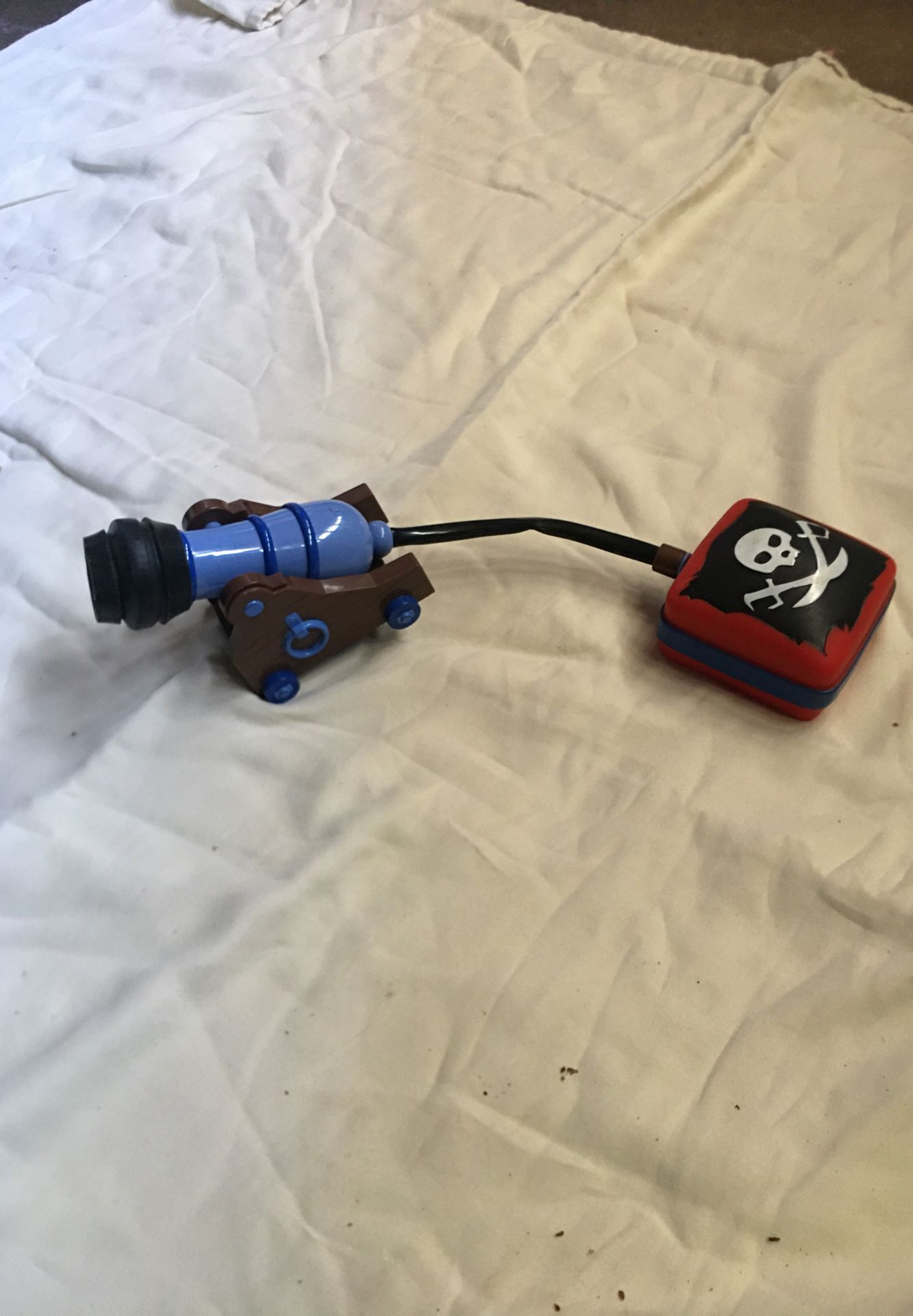 Pirate cannon. Stomp on pirate- ball fires from cannon