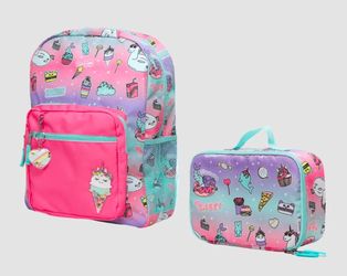 Backpack lunch bag and key chain set