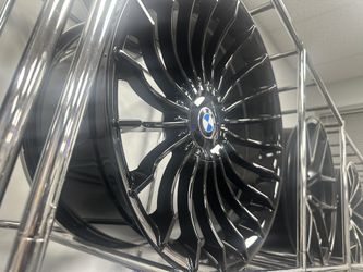 BMW 7 Series 20” Staggered Black Wheels