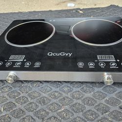 QcuGvy 2 Burner Stove With Timer And Preset Options.