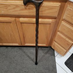  Brazos Dark Oak Derby Twisted Walking Cane 34”
