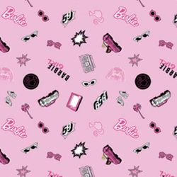Barbie Pink Print Fabric