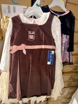De La Vina Girls Corduroy Jumper Dress Set