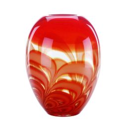 Evolution Red & Amber Ginger Vase by Waterford
