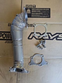 Hard lagged shielded catless downpipe for k20c1 civic type r fk8 fl5, accord cv2 tlx 2.0t