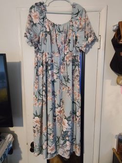 Green flower dress