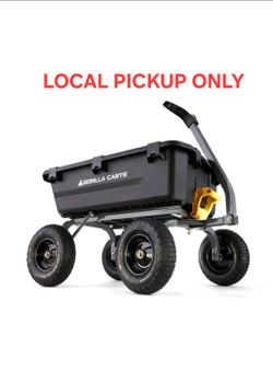 ➿️ Gorilla Dump Cart 7-Cu-Ft Poly Garden Tool Black w/1200-Lb Weight Capacity