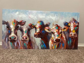 Canvas Cow Art