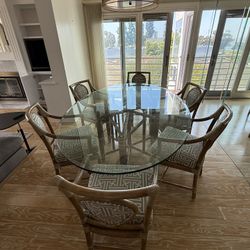 McGuire Modern Oval Dining Room Table With 6 Chairs