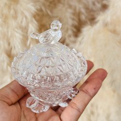 Hofbauer Byrdes Collection crystal trinket dish