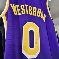 Russell Westbrook Signed Lakers Jersey + NEW Jordan Backpack (Camp Bundle)