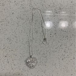Silver Stamped 925 Heart Pendant 