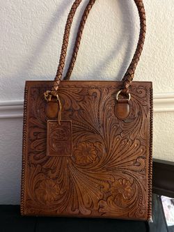 Crafted leather handbag