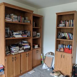 Solid Oak Custom Cabinets Bookshelves 