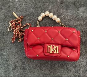 Badgley Mischka Red & Gold Quilted Bag