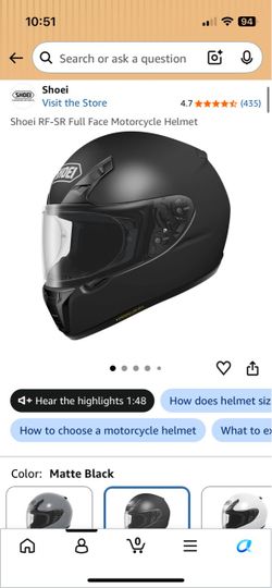 *BRAND NEW Shoei RF-SR Full Face Motorcycle Helmet Black