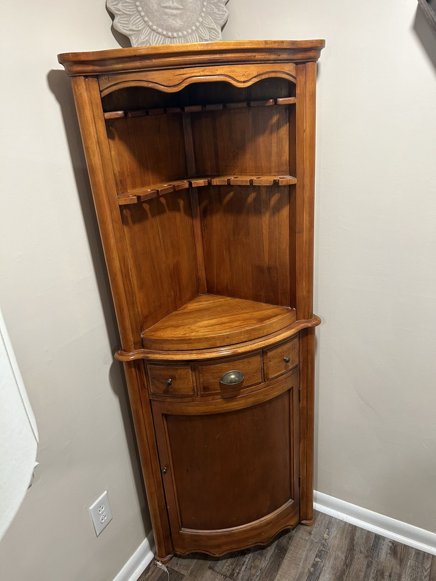 Wood Wine Corner Hutch