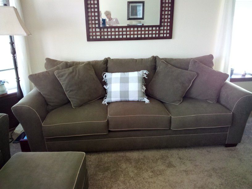 Couch with Large Matching  Chair with Ottoman 