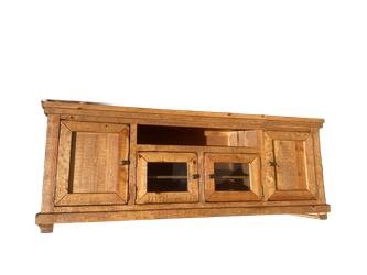 ETHAN ALLEN/WEST ELM/PIER1 IMPORTS STYLE DARK PINE ENTERTAINMENT CONSOLE/CREDENZA/CABINET