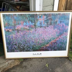 Huge Monet Print In Frame
