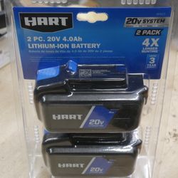   HART HPB23 20V Lithium-ion Battery - 2 Pack new
