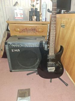 Guitar amp and Ibanez guitar