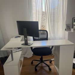 White Desk L Shaped 