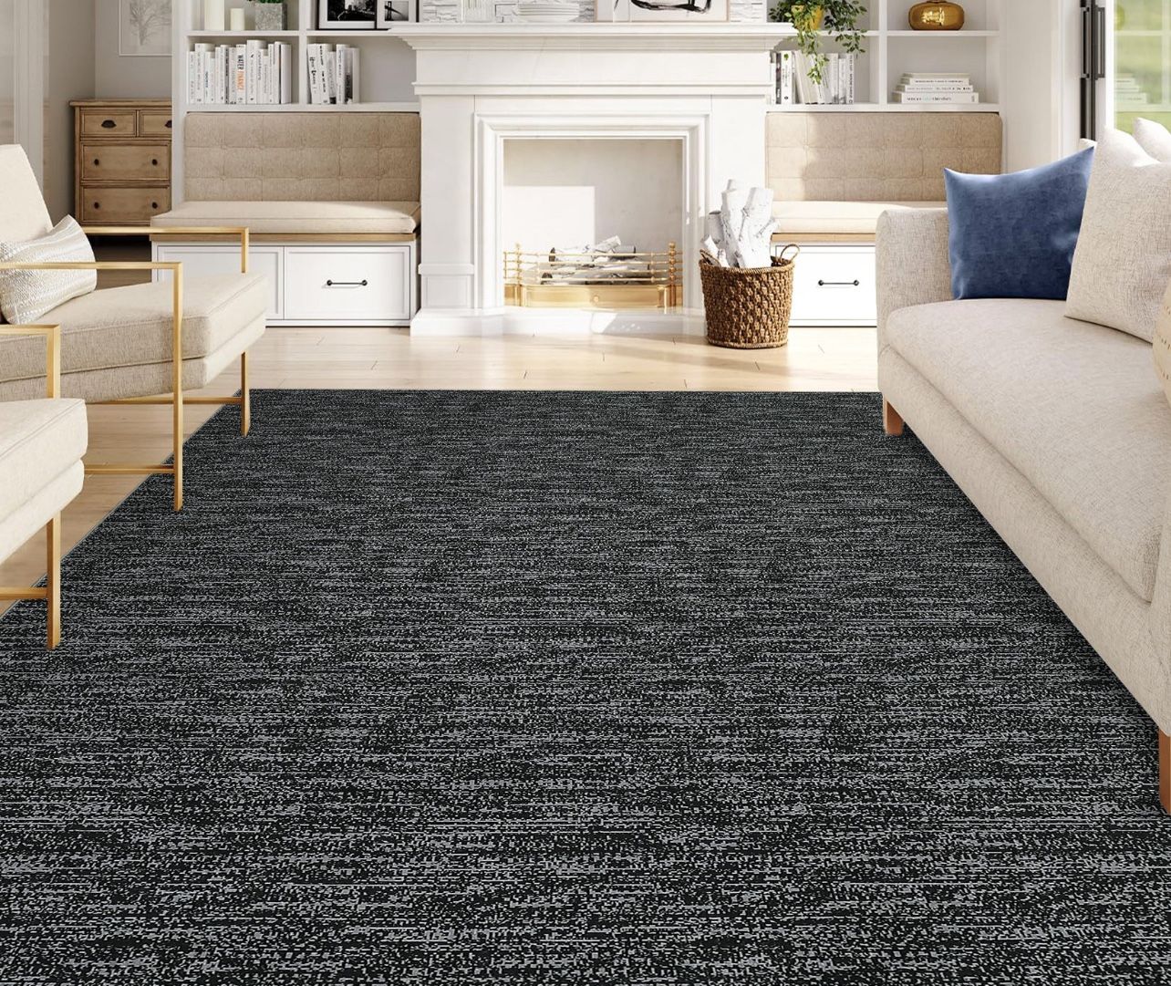 8x10 Washable Area Rugs, Ultra Thin Modern Contemporary Non-Slip Bedroom Rugs Non-Shedding Large Liv