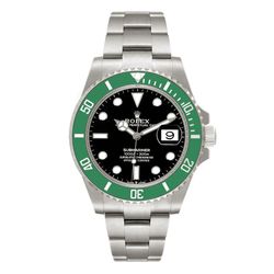 *2024 Men's Rolex 41mm Submariner Date "Starbucks" Oyster Perpetual Stainless Steel Watch with Black Dial and Green Ceramic Bezel. (UNWORN Box/Card 12