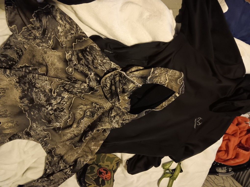 Real Tree Tech Hoodies One Black One Camo