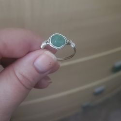 Green aventurine ring