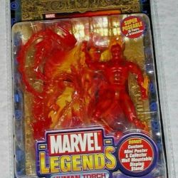 MARVEL LEGENDS HUMAN TORCH GOLD FOIL VARIANT SERIES 2 TOY BIZ FANTASTIC 4 HUMAN TORCH