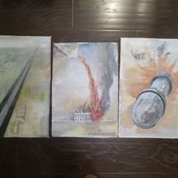 Unframed original paintings(triptych)