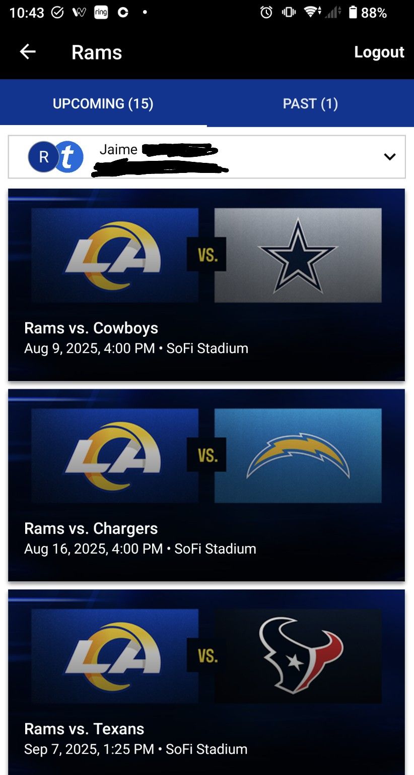 Rams Season Tickets (2025-2026)