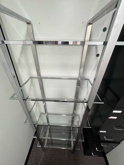 Modern Chrome & Glass Display Shelf