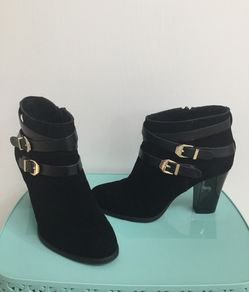 INC black suede boots