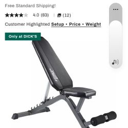 Adjustable Weight Bench "Fitness Gear Brand"
