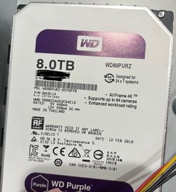 Western Digital WD Purple HDD 8TB Hard Drive Disk 8.0 TB