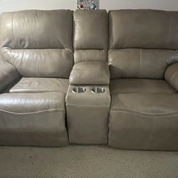 Leather Dual Electric Recliner