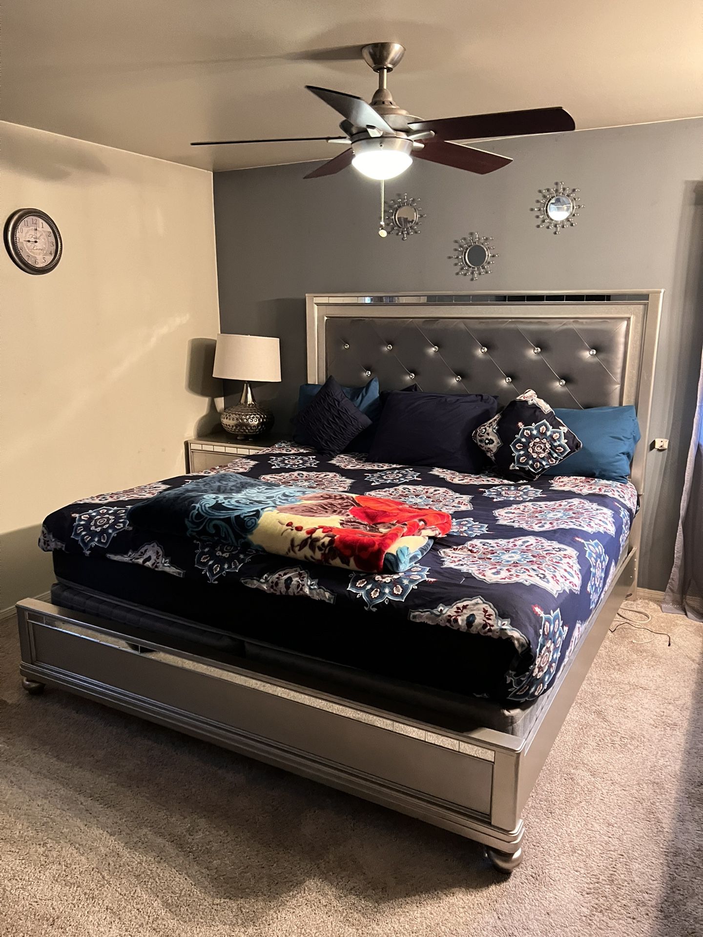 Bed Frame, Side Table And Dresser