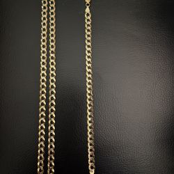 Cuban Flat Link Chain And Bracelet