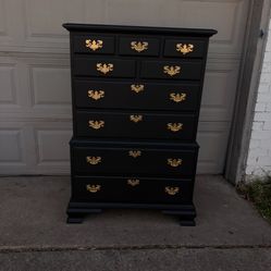 Elegant Black & Gold Dresser (Pennsylvania House)