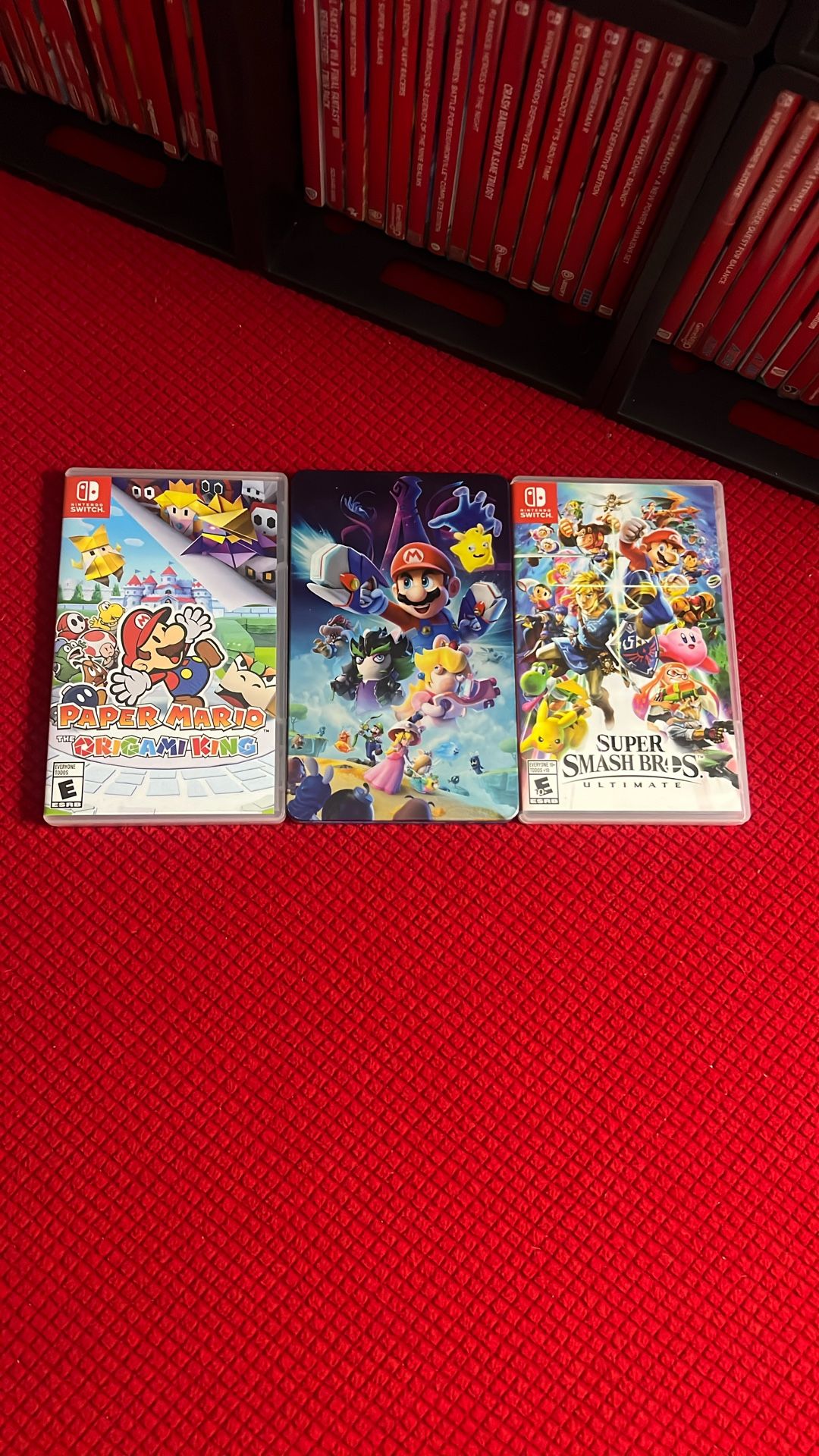 Nintendo Switch Games. Mario + Rabbids Sparks Of Hope, Paper Mario The Origami King, Super Smash Bros Ultimate 