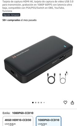 4K HDMI Capture Card, USB 3.0 Video Capture Card for Streaming, 1080P 60FPS Recording with Ultra-Low Latency, Compatible with PS4/PS5/Switch on OBS an