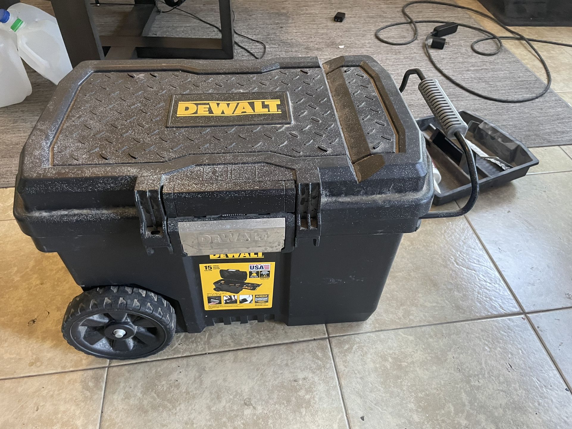 toolbox with power tool and other work tools