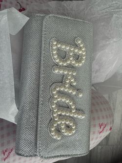 Brand new Silver Glitter Bride Clutch Bag