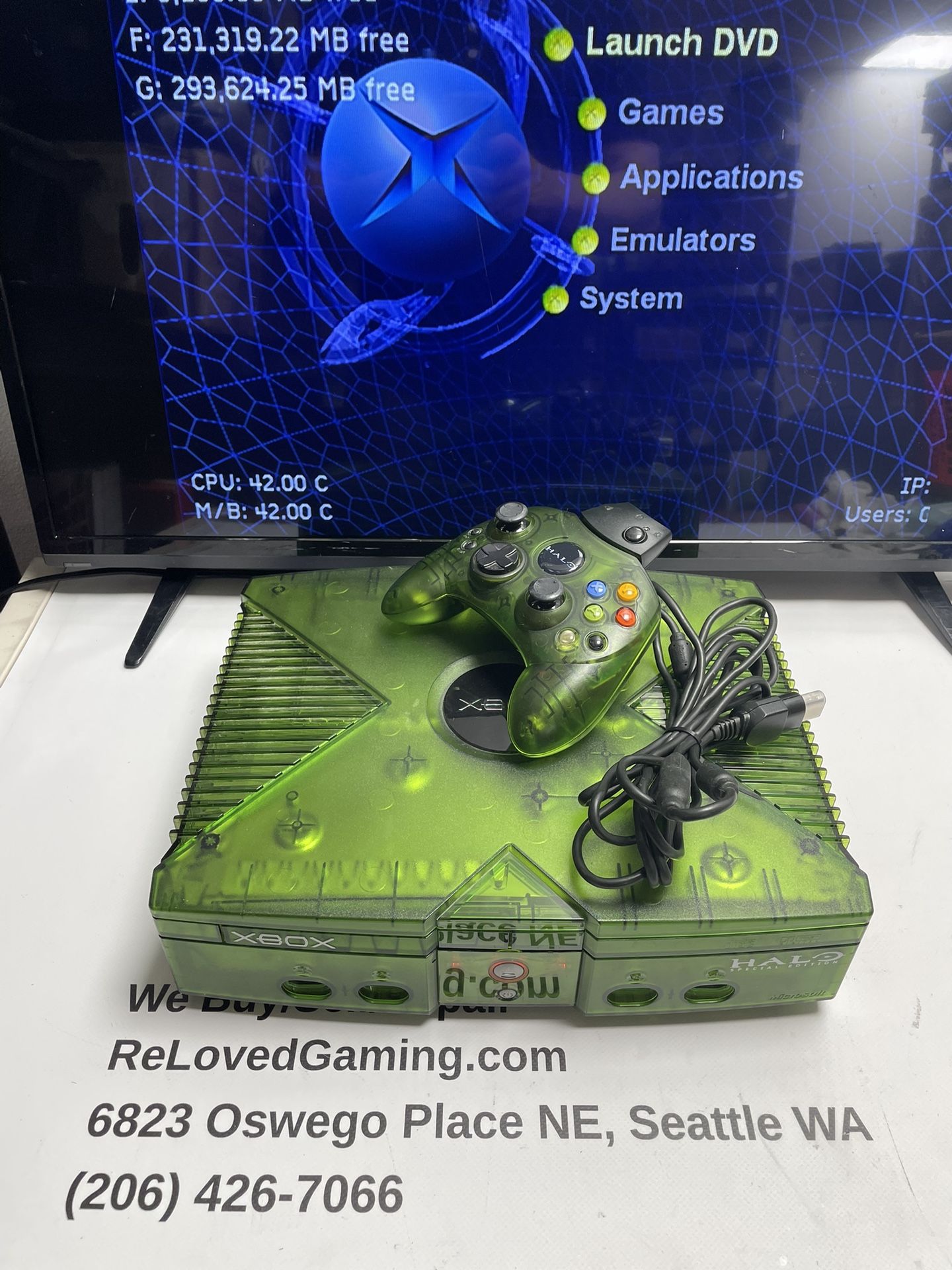 Xbox Halo Edition - Modded! - In Perfect Condition - For Sale Or Trade