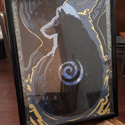 Stylized wolf painting