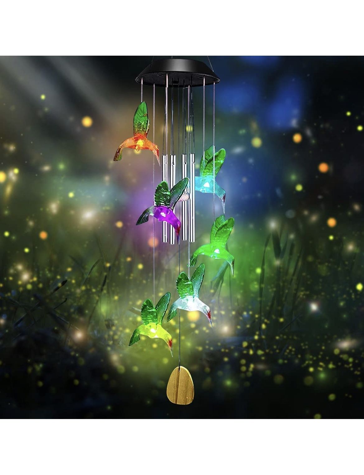 Yisuya Solar Hummingbird Wind Chime, New!