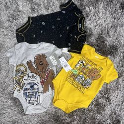 Star Wars Baby Boys' 3pk Bodysuit 3-6M